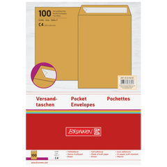 Versandtaschen | 229×324 mm, C4, 90 g/m², braun, 100 Stück