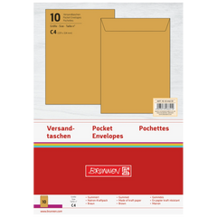 Versandtaschen | 229×324 mm, C4, 90 g/m², braun, 10 Stück