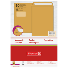 Versandtaschen | 229×324 mm, C4, 90 g/m², braun, 50 Stück