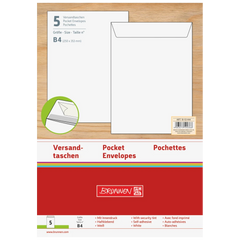 Versandtaschen | 250×353 mm, B4, 120 g/m², weiß, 5 Stück