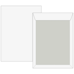 Versandtaschen mit Kartonrückwand | 229×324 mm, C4, 120 g/m², weiß, 5 Stück