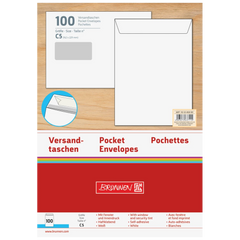 Versandtaschen mit Fenster | 162×229 mm, C5, 90 g/m², weiß, 100 Stück