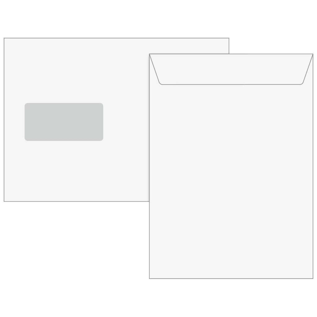 Versandtaschen mit Fenster | 162×229 mm, C5, 90 g/m², weiß, 5 Stück
