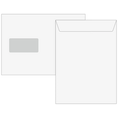 Versandtaschen mit Fenster | 162×229 mm, C5, 90 g/m², weiß, 5 Stück