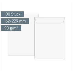Versandtaschen | 162×229 mm, C5, 90 g/m², weiß, 100 Stück