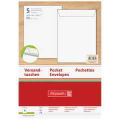 Versandtaschen | 162×229 mm, C5, 90 g/m², weiß, 5 Stück