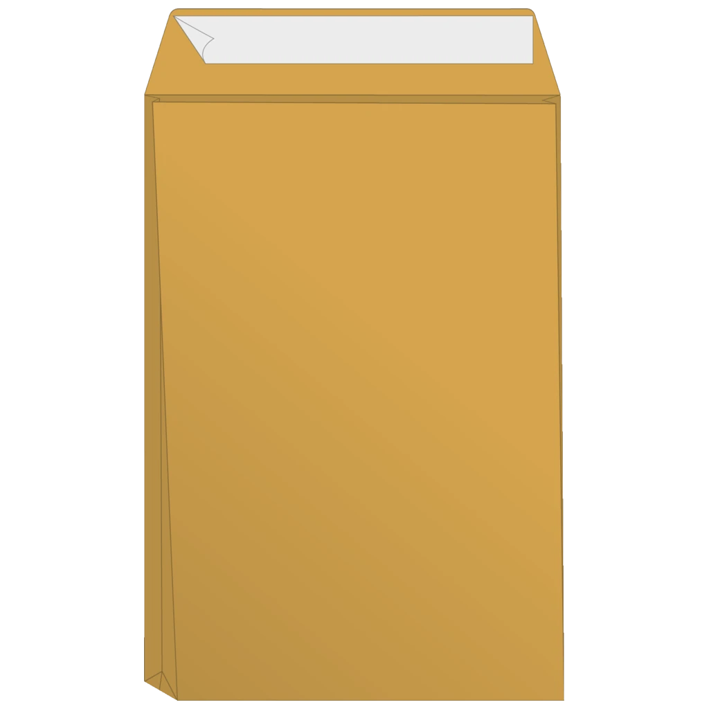 Versandtaschen mit Faltboden | 250×353 mm, B4, 130 g/m², braun, 50 Stück