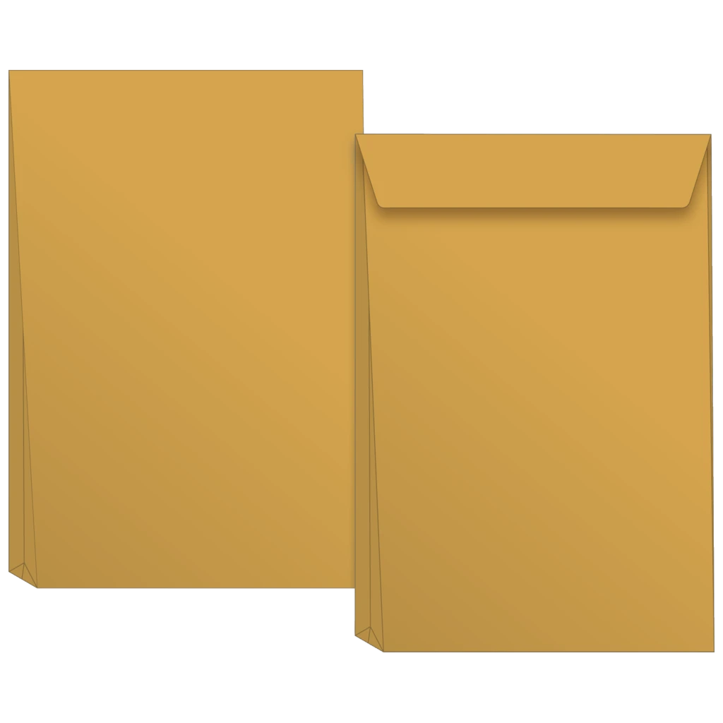 Versandtaschen mit Faltboden | 250×353 mm, B4, 130 g/m², braun, 5 Stück