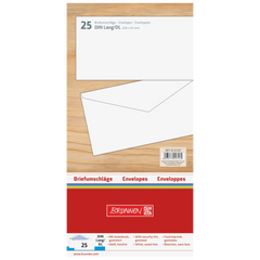 Briefumschläge | 220×110 mm, DIN lang, 75 g/m², weiß, 25 Stück