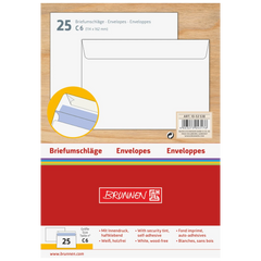 Briefumschläge | 162×114 mm, C6, 75 g/m², weiß, 25 Stück
