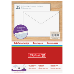 Briefumschläge | 162×114 mm, C6, 75 g/m², weiß, 25 Stück
