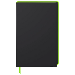 Notizbuch Premium „Neon“ | A5, punktiert, neongrün/schwarz