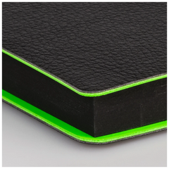 Notizbuch Premium „Neon“ | A5, punktiert, neongrün/schwarz