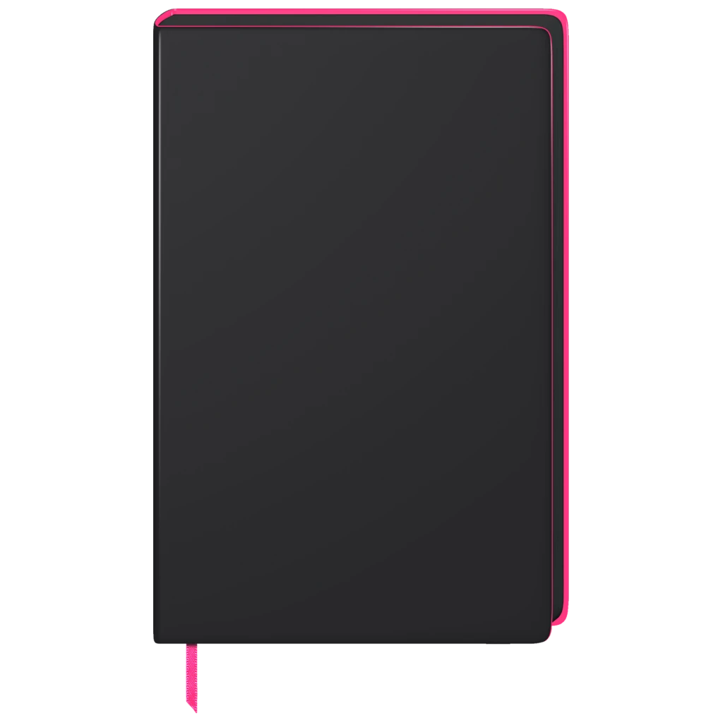 Notizbuch Premium „Neon“ | A5, punktiert, neonpink/schwarz