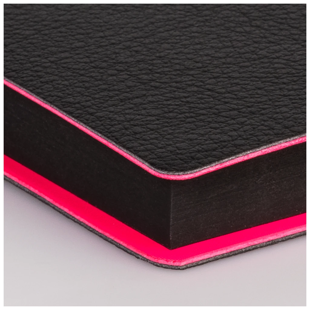 Notizbuch Premium „Neon“ | A5, punktiert, neonpink/schwarz