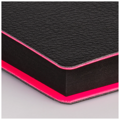 Notizbuch Premium „Neon“ | A5, punktiert, neonpink/schwarz