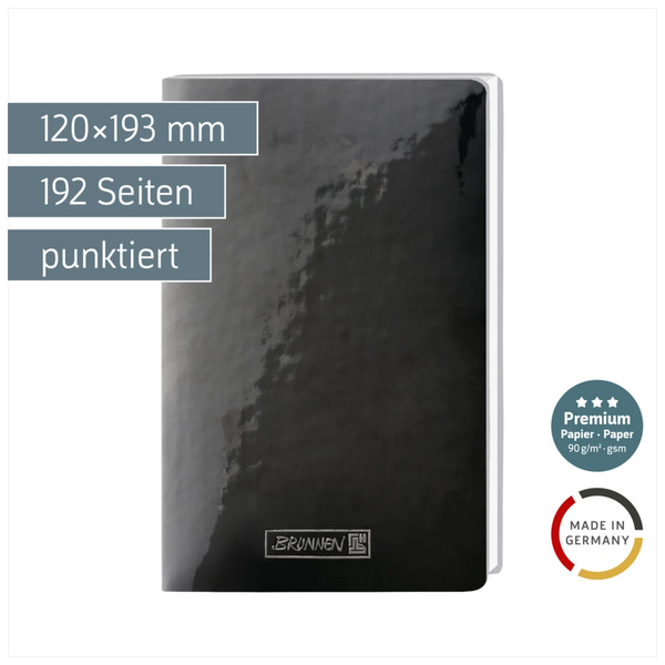 Notizbuch Premium Flexibook „Lack“ | A5, punktiert, schwarz