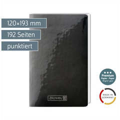 Notizbuch Premium Flexibook „Lack“ | A5, punktiert, schwarz