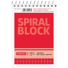 Spiralnotizblock | A7, kariert, 50 Blatt, rot