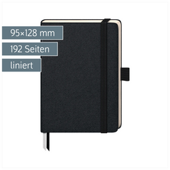 Notizbuch Kompagnon Klassik | A6, liniert, Gummizugverschluss, schwarz