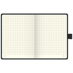 Notizbuch Kompagnon Klassik | A6, kariert, Gummizugverschluss, schwarz