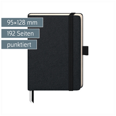 Notizbuch Kompagnon Klassik | A6, punktiert, Gummizugverschluss, schwarz
