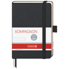 Notizbuch Kompagnon Klassik | A6, punktiert, Gummizugverschluss, schwarz