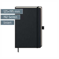 Notizbuch Kompagnon Klassik | A5, liniert, Gummizugverschluss, schwarz