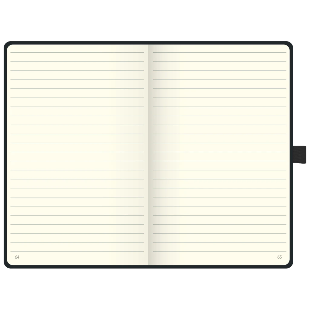 Notizbuch Kompagnon Klassik | A5, liniert, Gummizugverschluss, schwarz