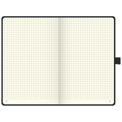 Notizbuch Kompagnon Klassik | A5, kariert, Gummizugverschluss, schwarz