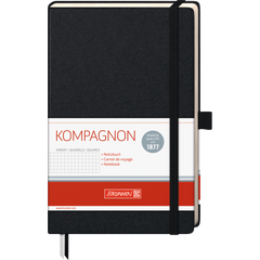 Notizbuch Kompagnon Klassik, A5, 96 Blatt / 192 Seiten, kariert, schwarz