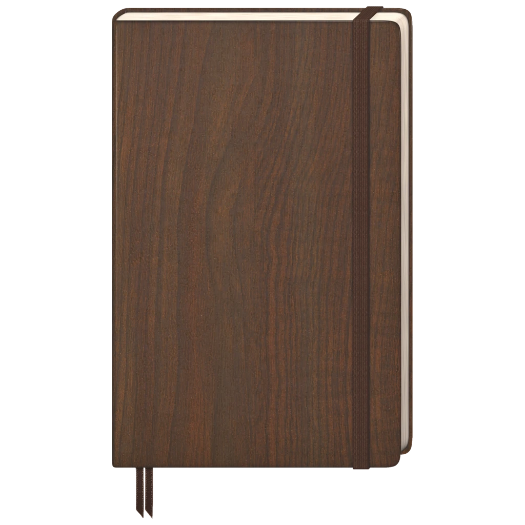 Notizbuch Premium Kompagnon „Nature“ | A5, punktiert, Gummizugverschluss, braun