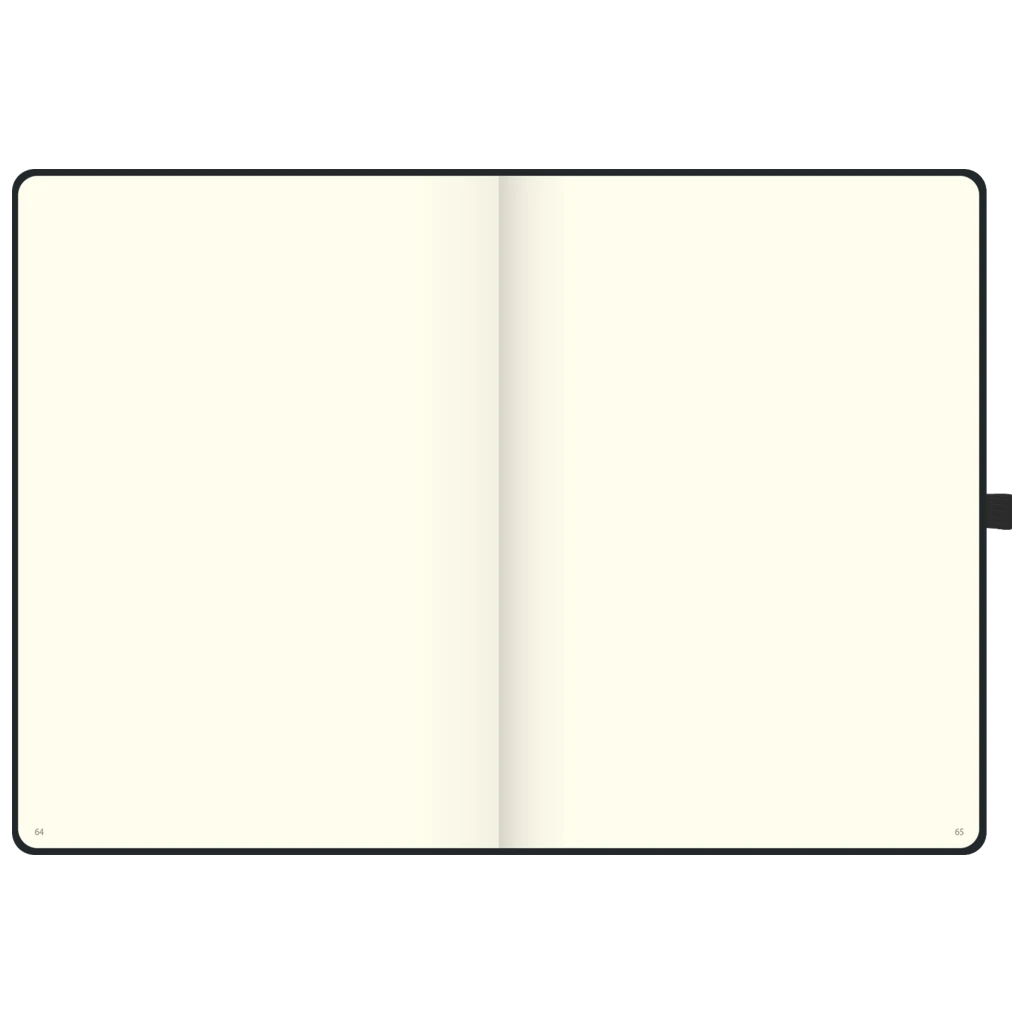 Notizbuch Kompagnon Klassik | A4, unliniert, Gummizugverschluss, schwarz