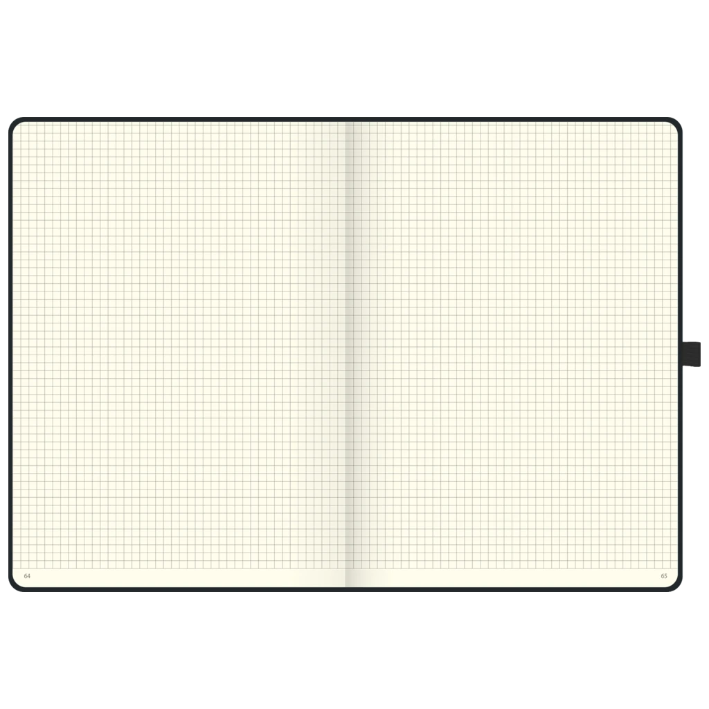 Notizbuch Kompagnon Klassik | A4, kariert, Gummizugverschluss, schwarz