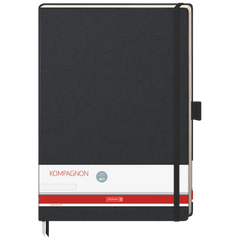 Notizbuch Kompagnon Klassik | A4, punktiert, Gummizugverschluss, schwarz