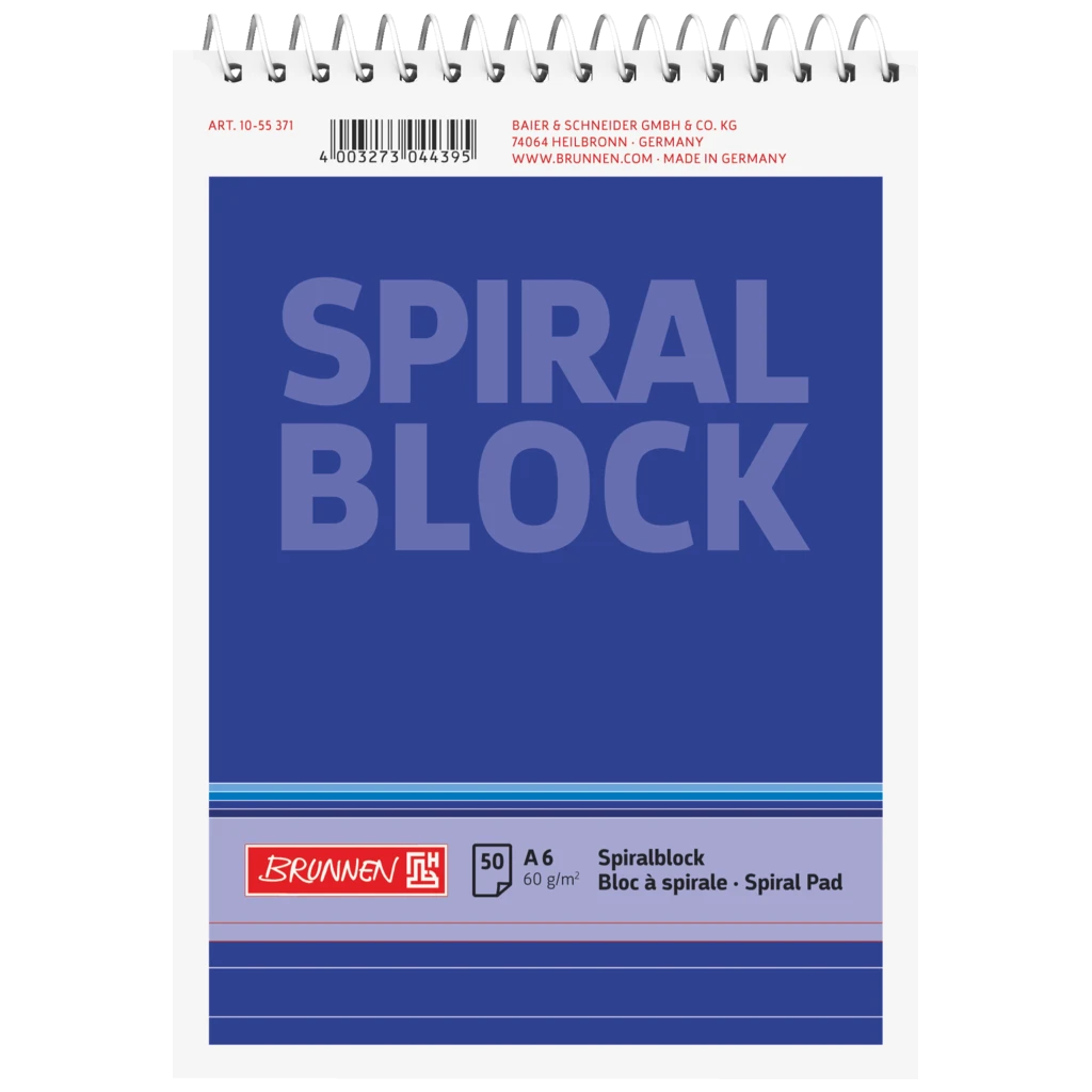 Spiralnotizblock | A6, liniert, 50 Blatt, blau
