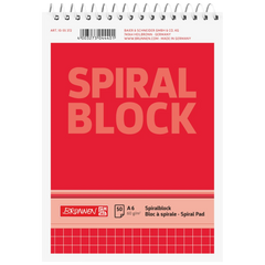 Spiralnotizblock | A6, kariert, 50 Blatt, rot
