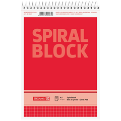 Spiralnotizblock | A5, kariert, 50 Blatt, rot