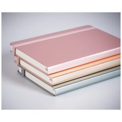 Notizbuch Kompagnon Metallic | A6, punktiert, Gummizugverschluss, silber