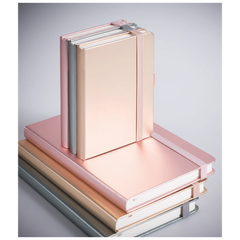 Notizbuch Kompagnon Metallic | A6, punktiert, Gummizugverschluss, silber