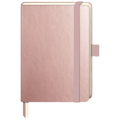 Notizbuch Kompagnon Metallic | A6, punktiert, Gummizugverschluss, roségold