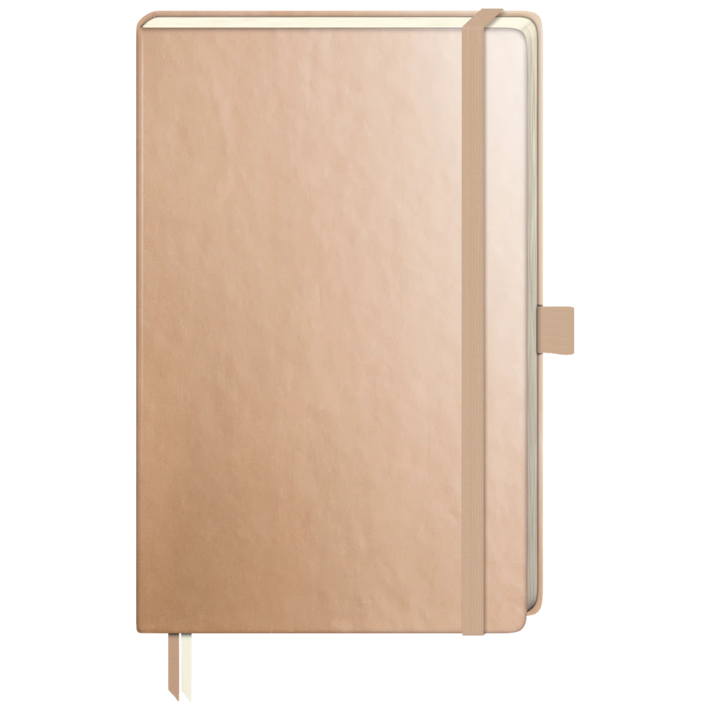 Notizbuch Kompagnon Metallic | A5, punktiert, Gummizugverschluss, gold