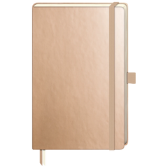 Notizbuch Kompagnon Metallic | A5, punktiert, Gummizugverschluss, gold