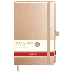 Notizbuch Kompagnon Metallic | A5, punktiert, Gummizugverschluss, gold