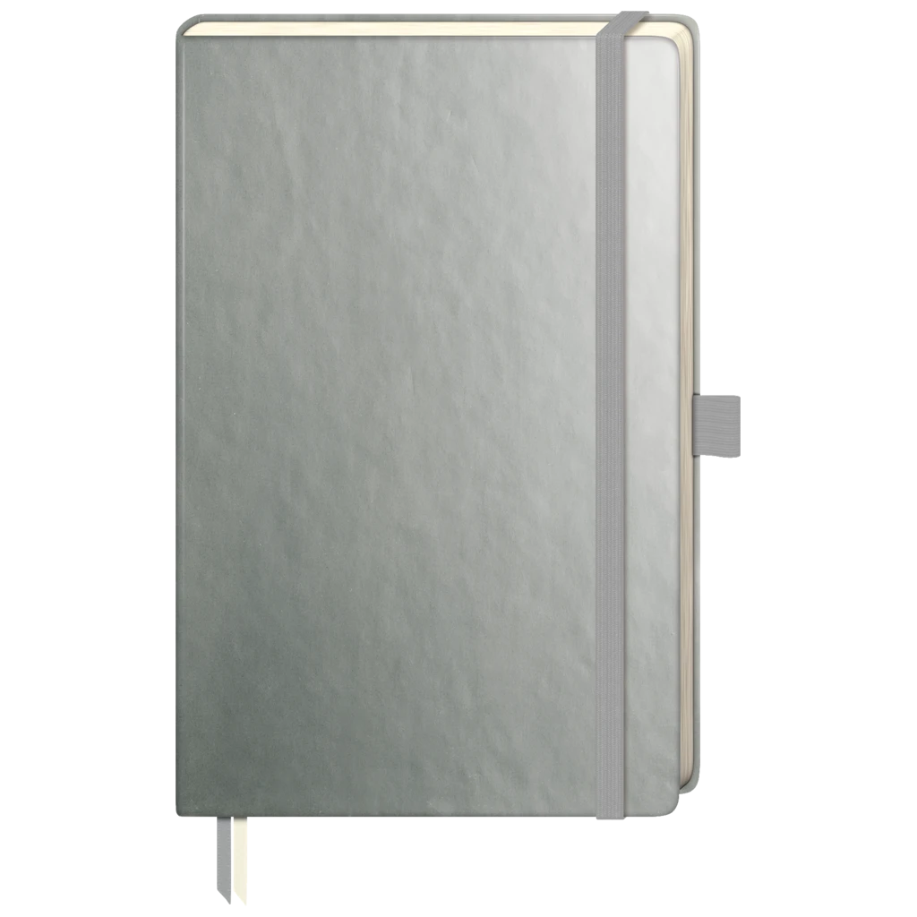 Notizbuch Kompagnon Metallic | A5, punktiert, Gummizugverschluss, silber