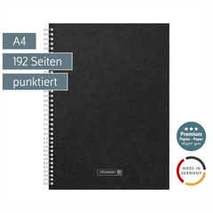 Notizbuch Premium Wire | A4, punktiert, schwarz