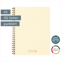 Notizbuch Premium Wire | A5, punktiert, sand
