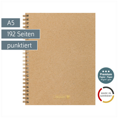 Notizbuch Premium Wire | A5, punktiert, caramel