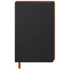 Notizbuch Premium „Neon“ | A5, punktiert, neonorange/schwarz