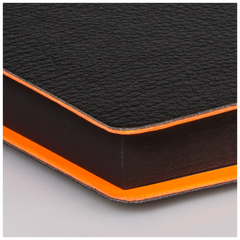 Notizbuch Premium „Neon“ | A5, punktiert, neonorange/schwarz